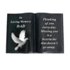 Graveside Memorial Open Book Ornament - Black with Dove - Dad