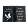 Graveside Memorial Open Book Ornament - Black with Dove - Daughter