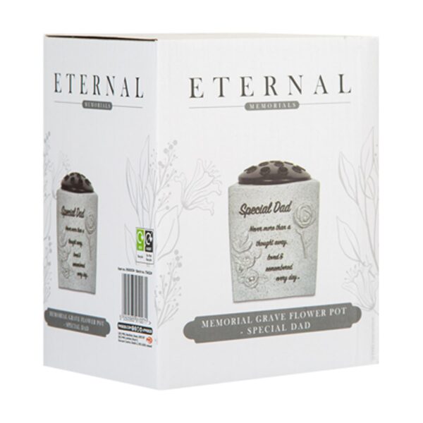 Memorial Rose Bowl Graveside Flower Vase with Diamanté and 3D Flowers - Special Dad