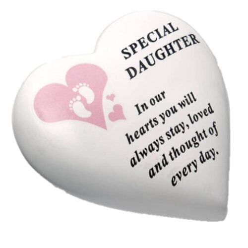 Baby Graveside Memorial Heart Ornament Footprints - Special Daughter