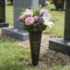 Black Graveside Memorial Flower Spiked Vase with Wavy Edge - Special Mum