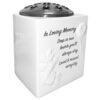 Memorial Rose Bowl Graveside Glazed Flower Vase with 3D Flowers - Loving Memory