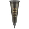 Black Graveside Memorial Flower Spiked Vase with Wavy Edge - Sadly Missed