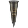 Black Graveside Memorial Flower Spiked Vase with Wavy Edge - In Loving Memory