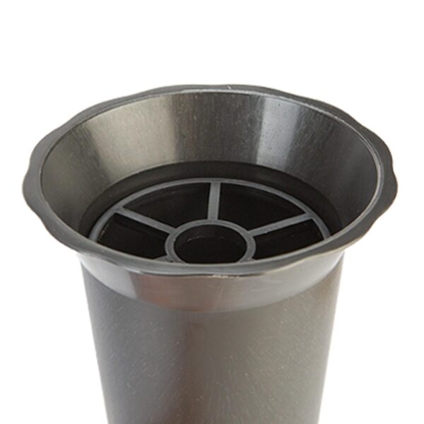 Black Graveside Memorial Flower Spiked Vase with Wavy Edge - In Loving Memory