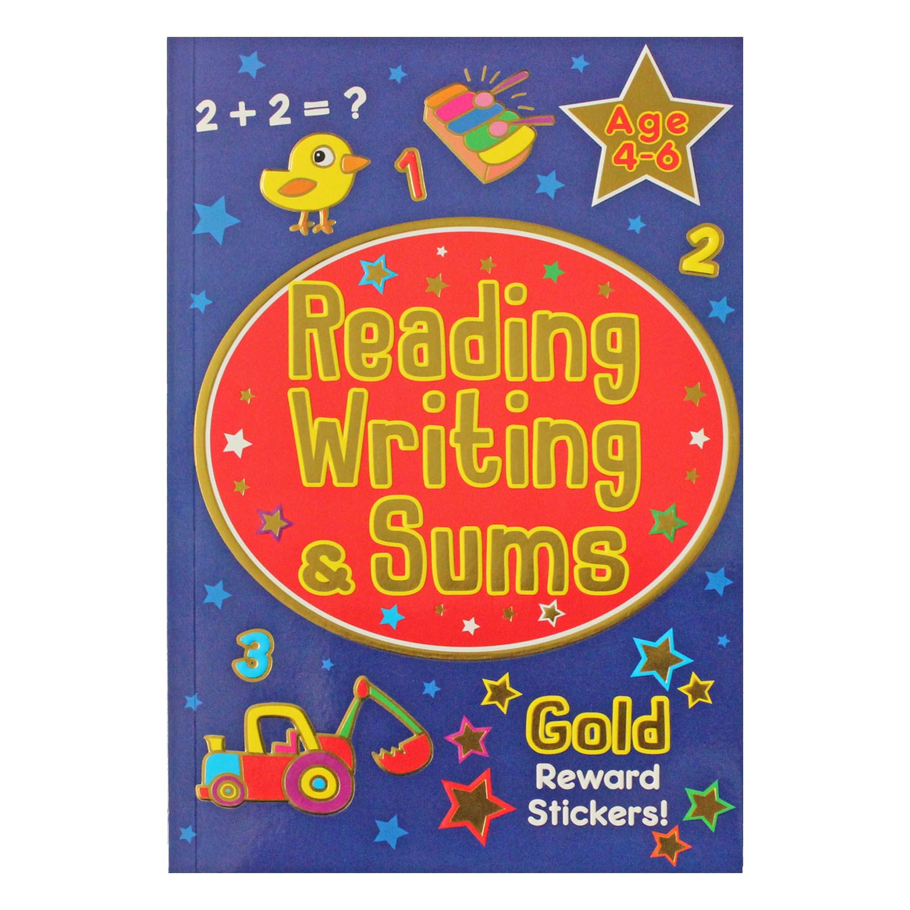 Reading Writing Sums Workbook with Gold Stars Stickers Age 4-6 Years