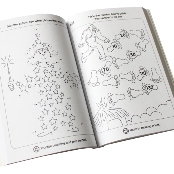 Reading Writing Sums Workbook with Gold Stars Stickers Age 4-6 Years