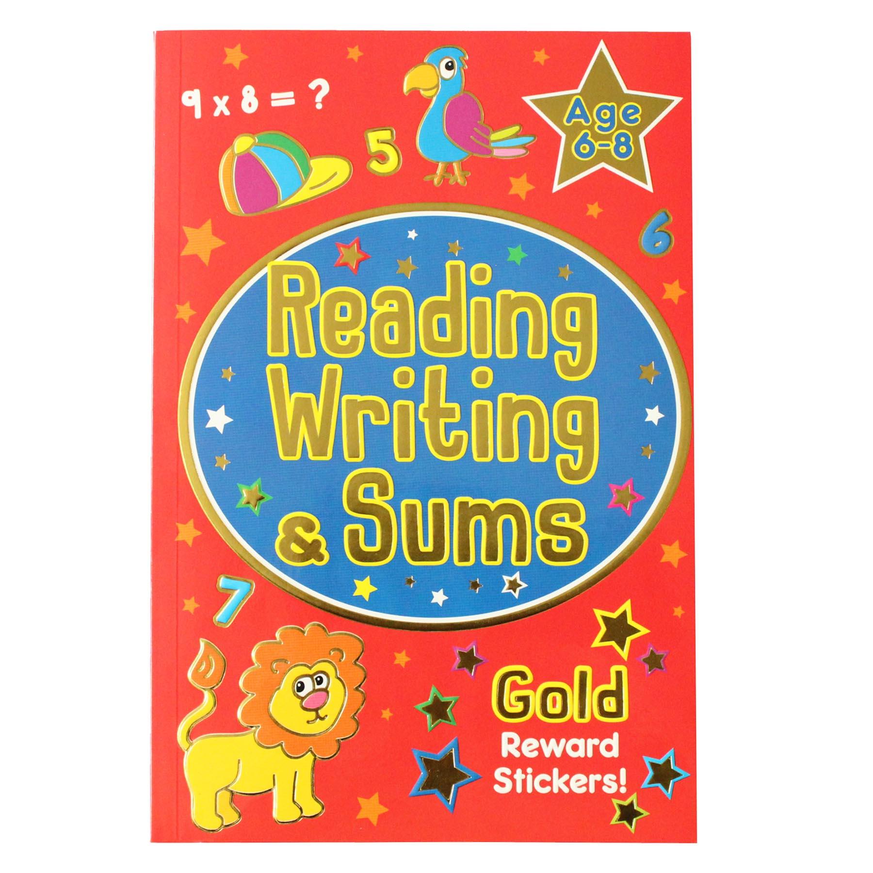Reading Writing Sums Workbook with Gold Stars Stickers Age 6-8 Years