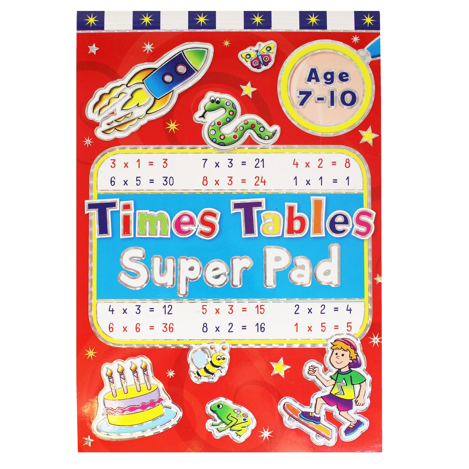 Super Pad Activity Book - Great for Holiday - Age 7-10 Times Table Pad