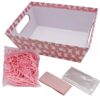 Easter Hamper Basket Kit Gift Box Filling Cellophane Ribbon - Pink with Bunnies
