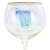 Birthday Gin Glass with Holographic / Iridescent Wording - Gorgeous at 18