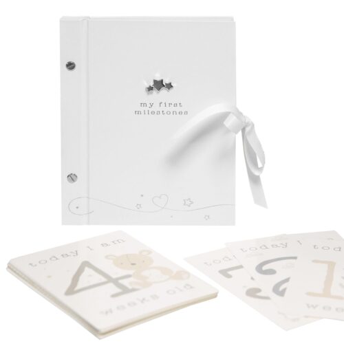 Baby My First Milestones Record Book / Photo Album and Milestones Cards Set