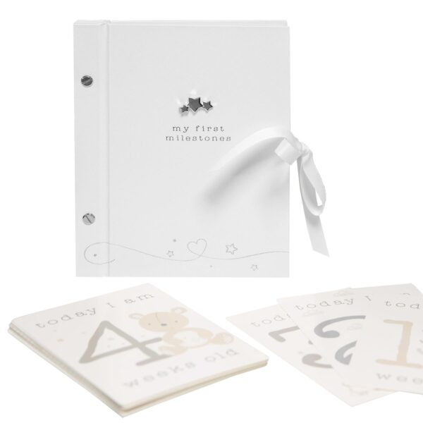 Baby My First Milestones Record Book / Photo Album and Milestones Cards Set