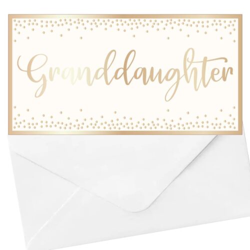 Money Wallet and Envelope - Cream / Gold - Granddaughter