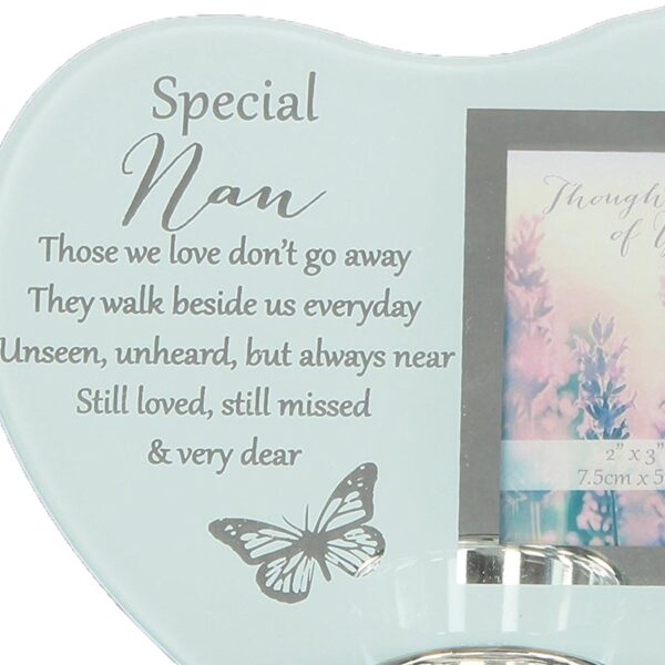 Glass Memorial Tea Light Candle Holder with Photo Frame - Nan