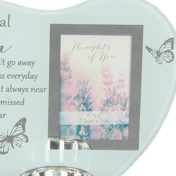 Glass Memorial Tea Light Candle Holder with Photo Frame - Nan