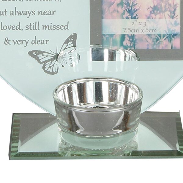 Glass Memorial Tea Light Candle Holder with Photo Frame - Grandad
