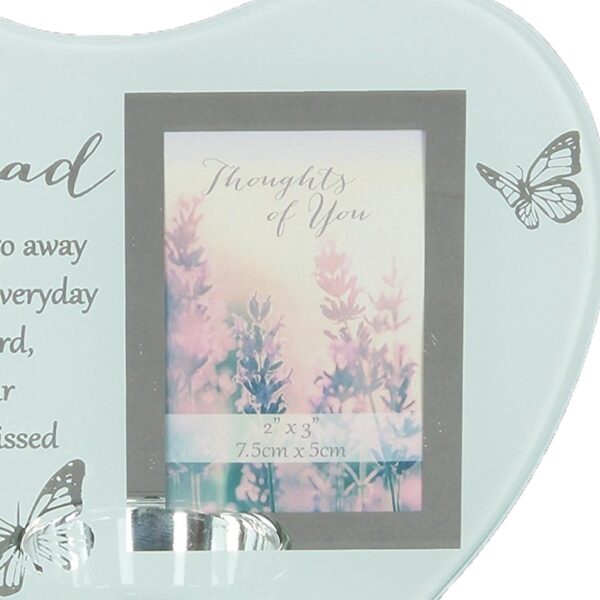 Glass Memorial Tea Light Candle Holder with Photo Frame - Grandad