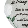 Memorial Heart Plaque with Flower Diamantes and Wording Polyresin - In Loving Memory