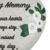 Memorial Heart Plaque with Flower Diamantes and Wording Polyresin - In Loving Memory