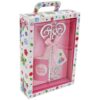 Boxed Silver 18th Birthday Key Keepsake Gift - Pink Design Floral