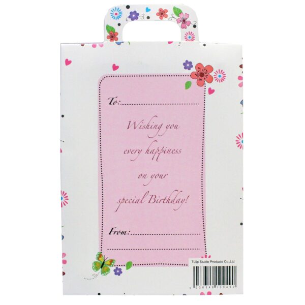 Boxed Silver 18th Birthday Key Keepsake Gift - Pink Design Floral