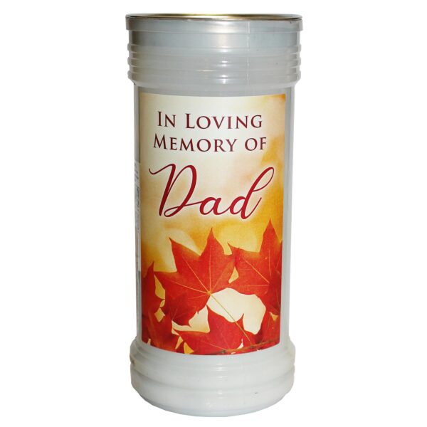 Pillar Candle In Holder In Loving Memory of Dad
