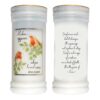 Pillar Candle In Holder Memorial Robins Appear When Loved Ones are Near
