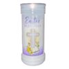 Pillar Candle In Holder 'Easter Blessings' with Cross Design Religious Gift
