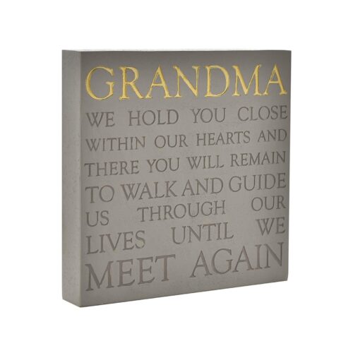 Grey Square Memorial Plaque by Thoughts of You - Grandma