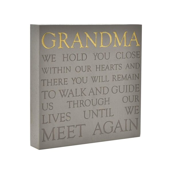 Grey Square Memorial Plaque by Thoughts of You - Grandma