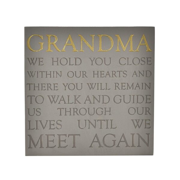 Grey Square Memorial Plaque by Thoughts of You - Grandma