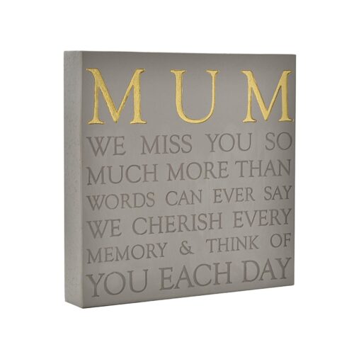 Grey Square Memorial Plaque by Thoughts of You - Mum