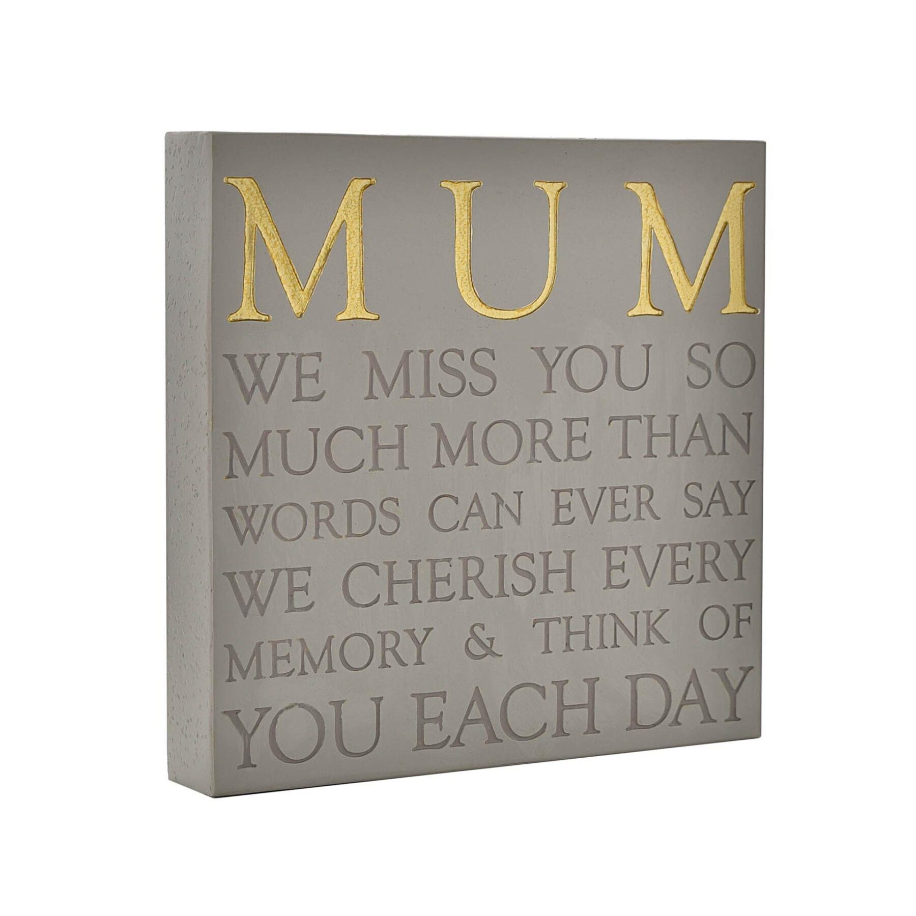 Grey Square Memorial Plaque by Thoughts of You - Mum