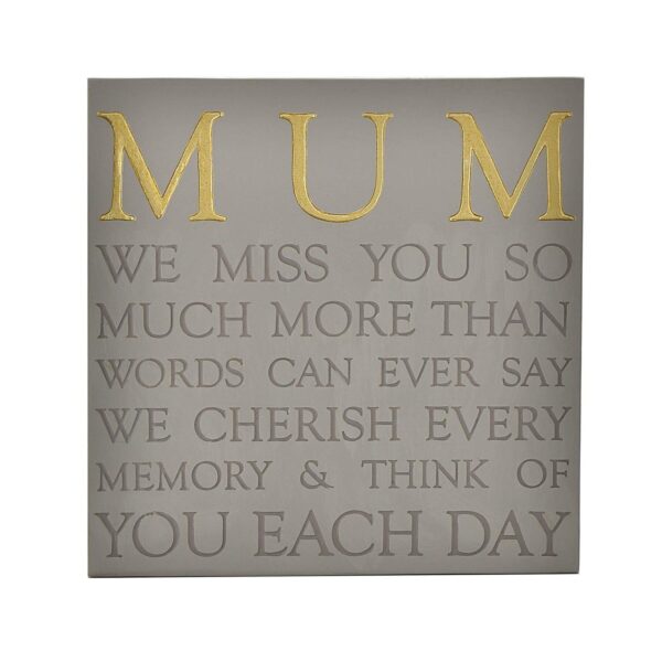 Grey Square Memorial Plaque by Thoughts of You - Mum