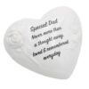 Memorial Heart Plaque with Flowers and Wording Glazed Finish Graveside Ornament - Dad