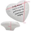 Memorial Heart Plaque with Flowers and Wording Glazed Finish Graveside Ornament - Sadly Missed