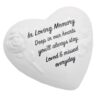 Memorial Heart Plaque with Flowers and Wording Glazed Finish Graveside Ornament - Loving Memory