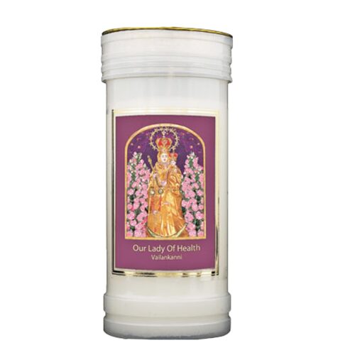Pillar Candle In Holder Religious Gift - Our Lady of Health