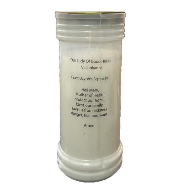 Pillar Candle In Holder Religious Gift - Our Lady of Health