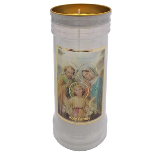 Pillar Candle In Holder Religious Gift - Holy Family