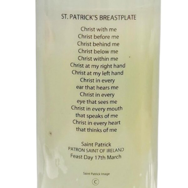 Pillar Candle In Holder Religious Gift - Saint Patrick