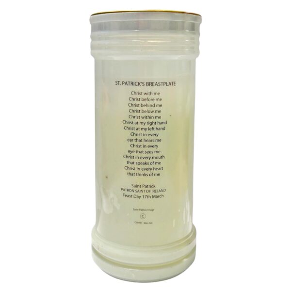 Pillar Candle In Holder Religious Gift - Saint Patrick