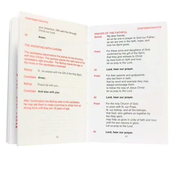 Confirmation Mass Book Hardback Cover - Red