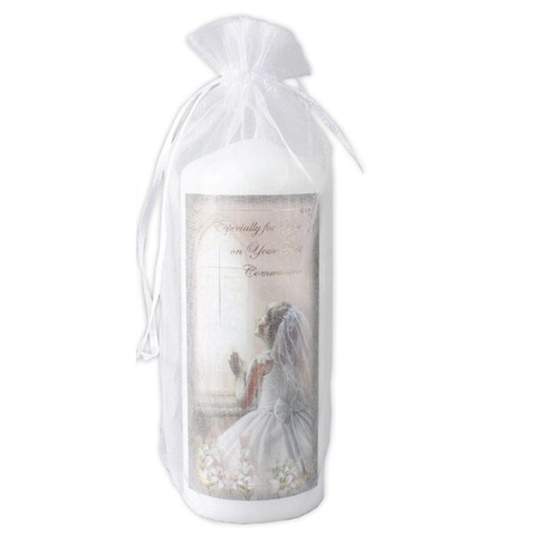 image485811063.jpg Pillar Candle First Holy Communion in Organza Bag Keepsake Gift - Girl