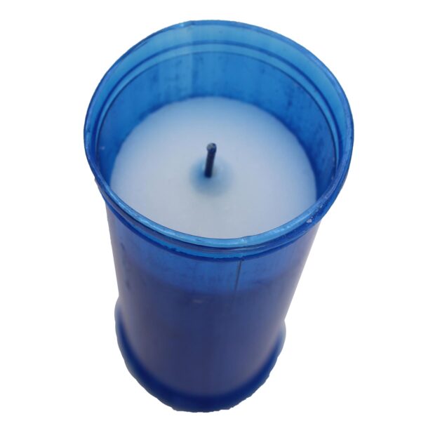 Set of 2 Blue 16cm Pillar Candles Outdoor with Windproof Cap 72 Hour Burn Time