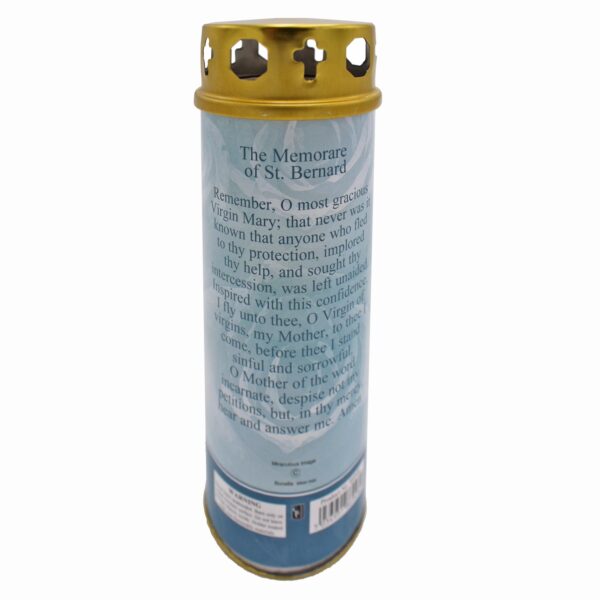 Religious Pillar Candle and Windproof Cap and Prayer - Our Lady Of Grace Miraculous