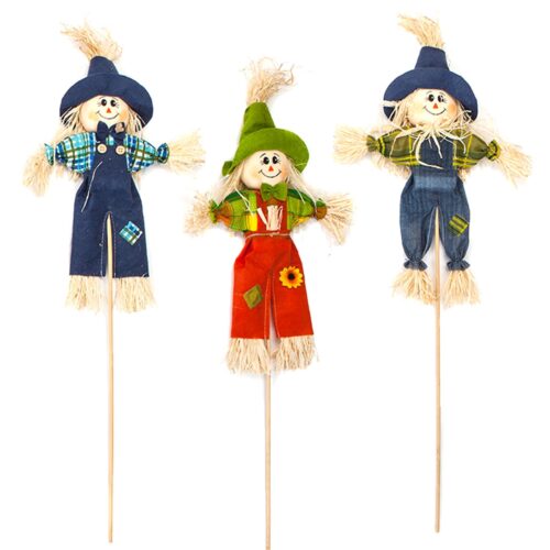 image485817419.jpg Set of 3 Mr Scarecrow Picks Garden Patios Outdoor