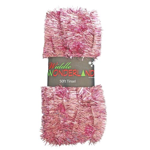 Christmas Tree 50ft x 3cm Tinsel GREAT VALUE - Pink