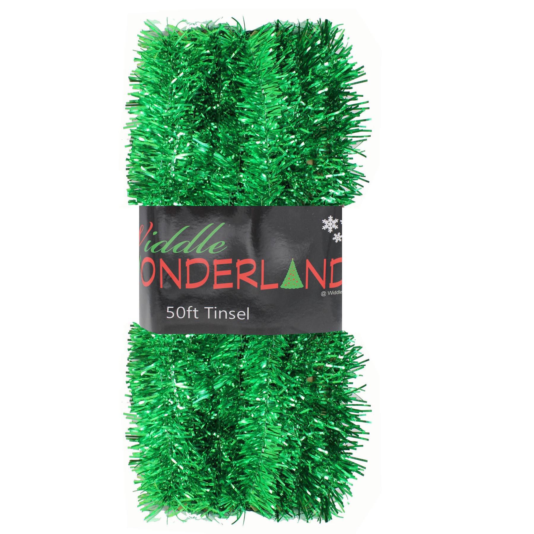 Christmas Tree 50ft x 3cm Tinsel GREAT VALUE - Green